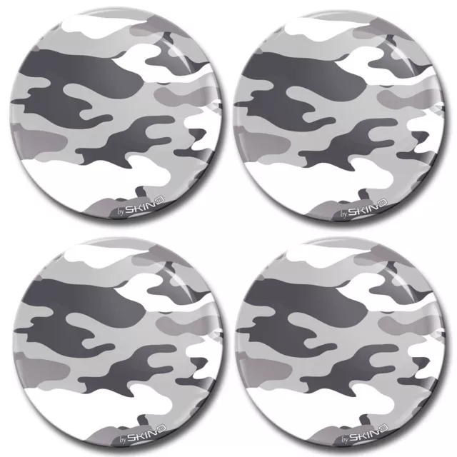 4x 70mm Wheel Center Hub Caps 3D Silicone Domed Resin Stickers Badge Grey