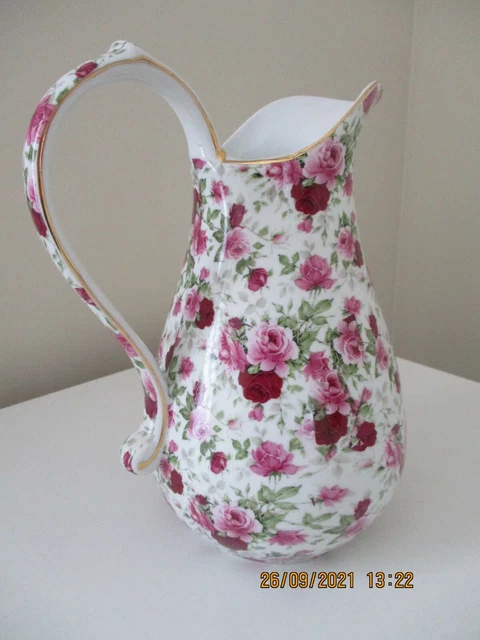 Broc de toilette ancien rose joufflu K&G Lunéville - Sardon