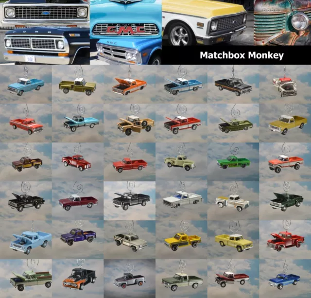 PICKUP TRUCK CHRISTMAS Ornament Square Body Ford Chevy GMC Dodge