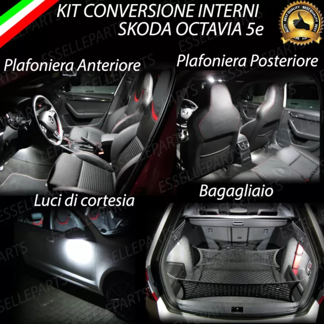 Kit Led Interni Skoda Octavia Iii 3 Conversione Completa 6000K No Avaria Luci