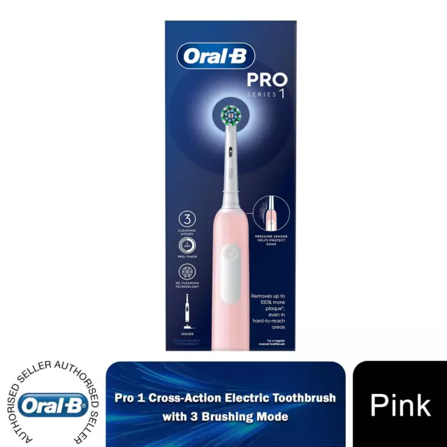 Oral-B Pro 1 Cross-Action elektrische wiederaufladbare Zahnbürste mit 3 Reinigungsmodi