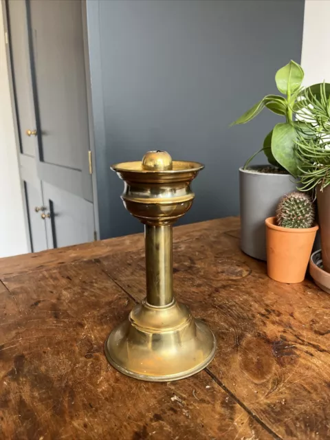 Brass Candle Stick  Vintage Antique 18cm Tall Victorian - Holder - Spring