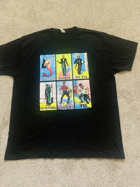 Men’s Lotería Mexican Bingo Black T-Shirt Novelty Funny Tee Español Mens 2xl