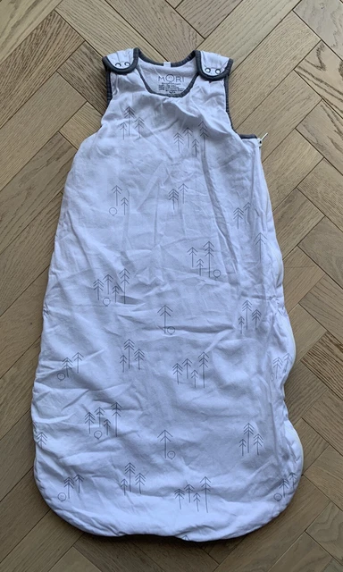 Saco de dormir Mori bambú orgánico algodón unisex 2,5 tog gris blanco 6-24 m
