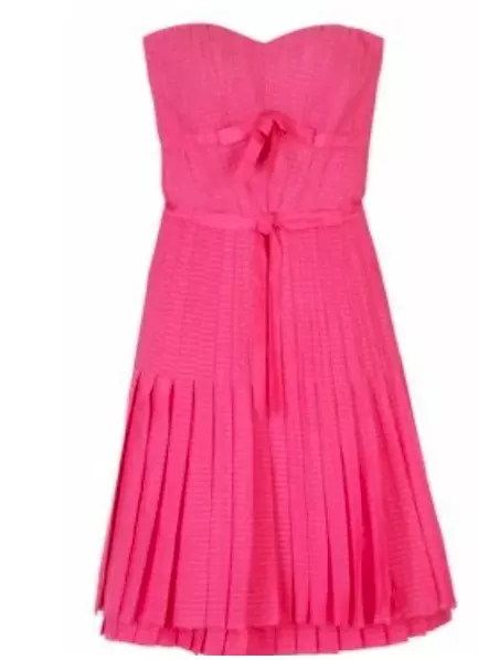 MARC BY MARC JACOBS Pink  Bow Strapless Pleated Dress~ Sz 2 (fit 0-XS?)~100%Silk 3