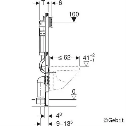 Geberit Duofix Parois en Applique pour Wc UP320, Sigma 3