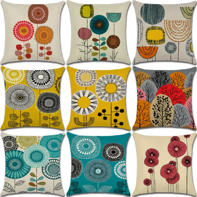 18" Cushion Cover Waist Throw Pillow Case Abstract Flower Home Sofa Outdoor Deco