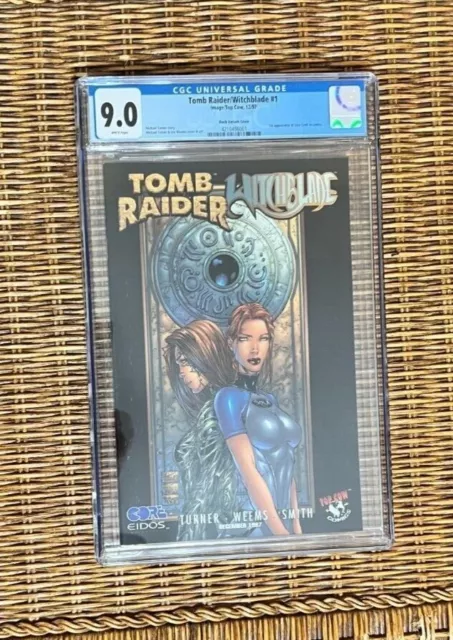 Tomb Raider/Witchblade #1_Black Variant_1st Appearance of Laura Croft_CGC 9.0