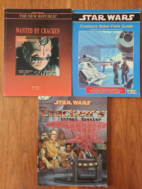 Star Wars RPG 3 Book Lot ~ Cracken's Dossier, Field Guide, Wanted ~ West End