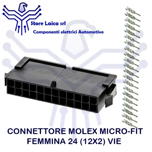 Kit Connettore Molex Micro-Fit24(12X4) Vie Femmina Con Terminali  Auto Moto