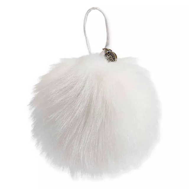UGG Wren Christmas Tree Ornament White Holiday Fur Pompom Furry Ball