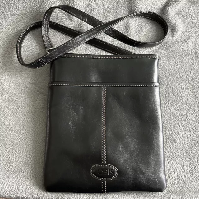 JOBIS LEATHER SHOULDER Crossbody Bag Zipped Black 21.99 PicClick UK