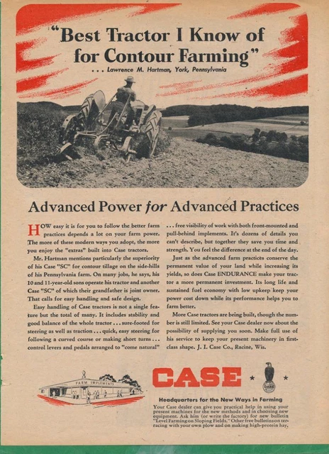 Magazine Ad - 1944 - CASE Tractors - World War 2 - (#1)