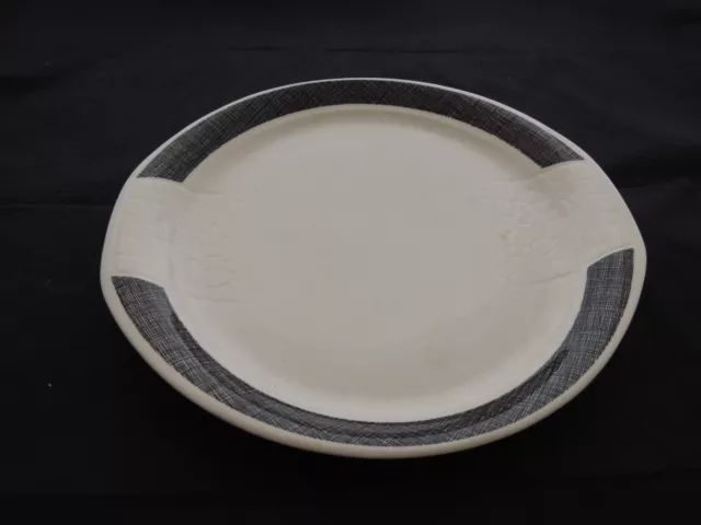 Syracuse China Syralite Restaurant Ware Oval Platter Black Screen Stone 11.5"