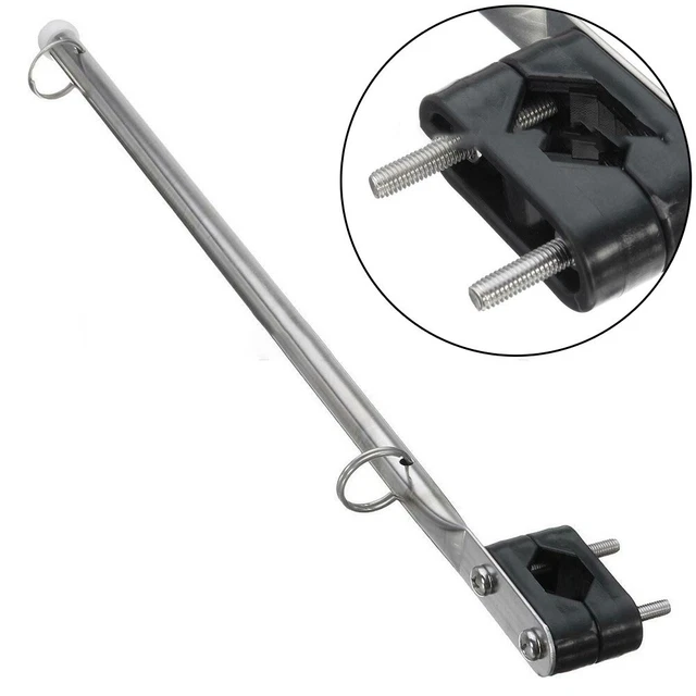 For Marine Mât Rail Support 15 Acier Inoxydable Rail Attache Drapeau Staff Pôle