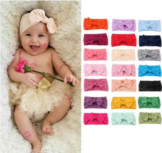 Baby Rabbit Headband Nylon Elastic Bowknot Hair Band Girls Bow-knot Newborn Bow