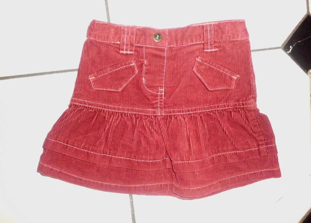 JOLIE JUPE ENFANT Fille Bordeaux Effet Velours Marque Palomino T