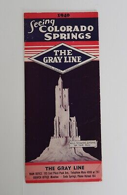 Vintage 1940s Seeing Colorado Springs The Gray Line Tourism Map