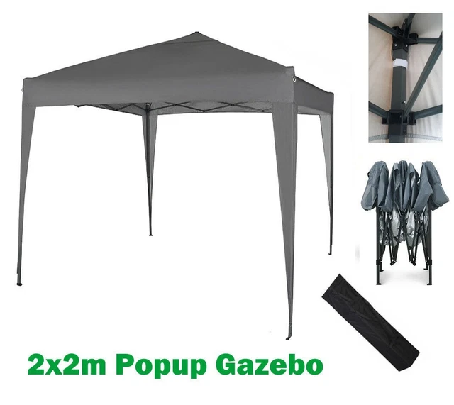 MCC Faltpavillon 2x2m Festzelt, Gartenzelt, Marktstand, Bierzelt, Markise, GRAU