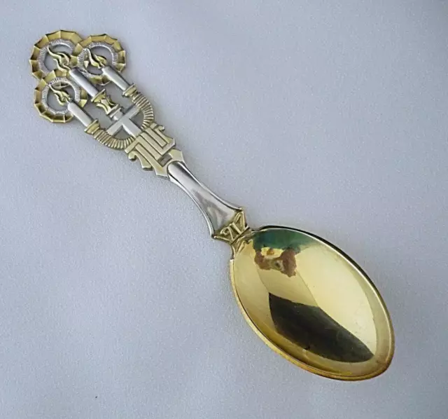 A Michelsen - Epiphany Candles - Danish Gilded Sterling Silver Spoon - 1917