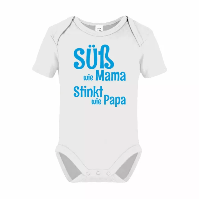 Süß wie Mama, stinkt wie Papa Babybody kurzarm Suit Stampler Baumwolle lustig