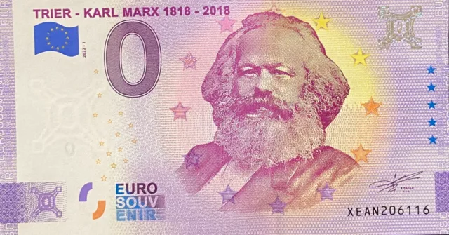Billet 0 Euro Trier Karl Marx 1818-2018  Allemagne 2022 Numero Divers