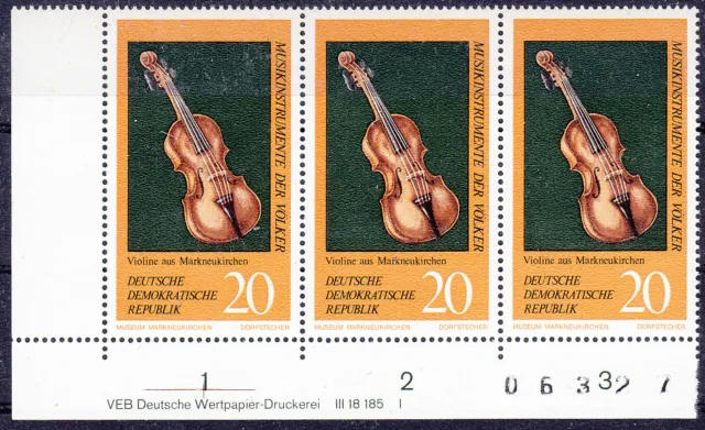 Briefmarken DDR Mi Nr. 1710 Musikinstrumente BZN  Druckvermerk DV DWD I **