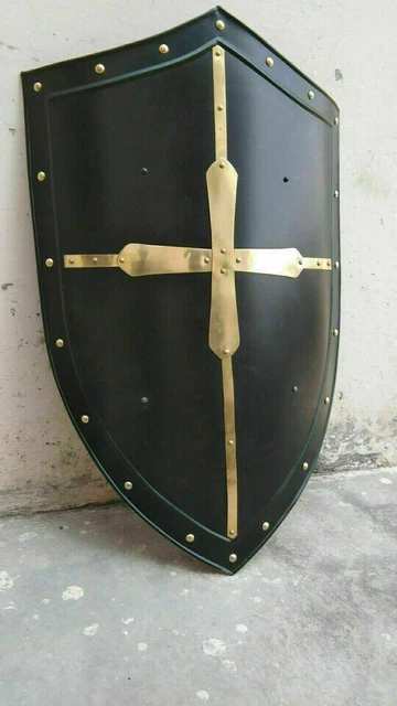 Hand Forged Gothic LAYERED STEEL CROSS SHIELD Medieval Battle Armor sca/larp
