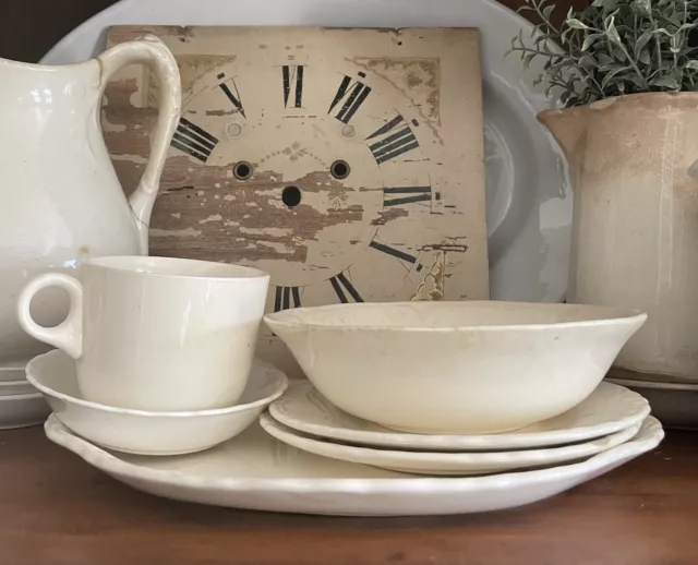 Vintage Ironstone Ceramic Dish Bundle ~Bowl, Plates, Platter & More!