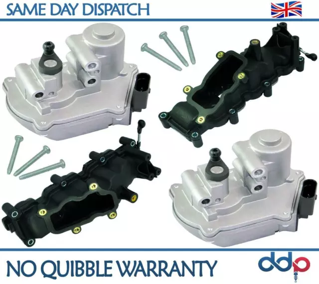 2X Intake Manifold + Flap Actuator Motor For Audi A4 A5 A6 A8 Q7, VW Touareg 2.7