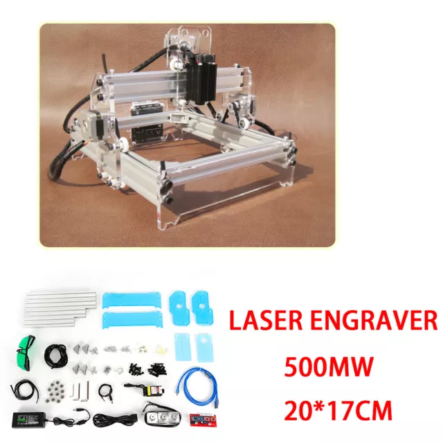 220V 3 Axis USB CNC Laser Engraver Marking Machine Mini Wood Cutter Metalwork UK