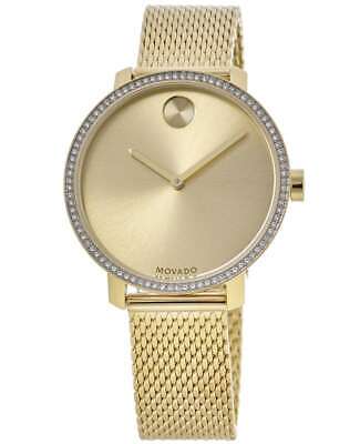 New Movado Bold Yellow Gold Dial Steel Women's Watch 3600656