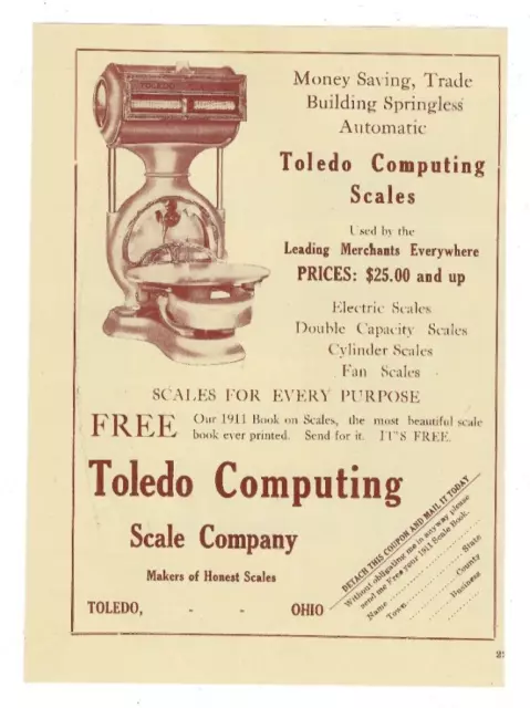 1911 Toledo Computing Scale Company Print Ad Toledo Ohio ~Fa064 1911 Toledo Computing Scale Company Print Ad Toledo Ohio ~Fa064