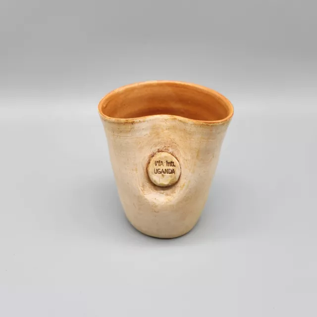 Uganda Pottery Vase Ugandan Signed by Unknown Maker 4" African MCM Unique HTF