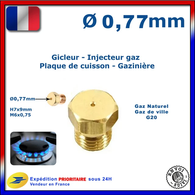 Gicleur injecteur 0,77mm ou .77 gaz de ville pour cuisinière plaque cuisson