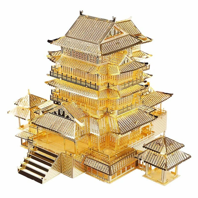 Piececool Tengwang Pavilion HP067G Higly Detailed Metal Model Kit , No Glue, 106 6