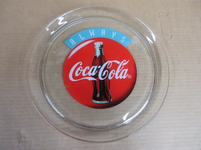 Vintage Always Coca Cola 13 Inch Round Glass Tray Plate    A