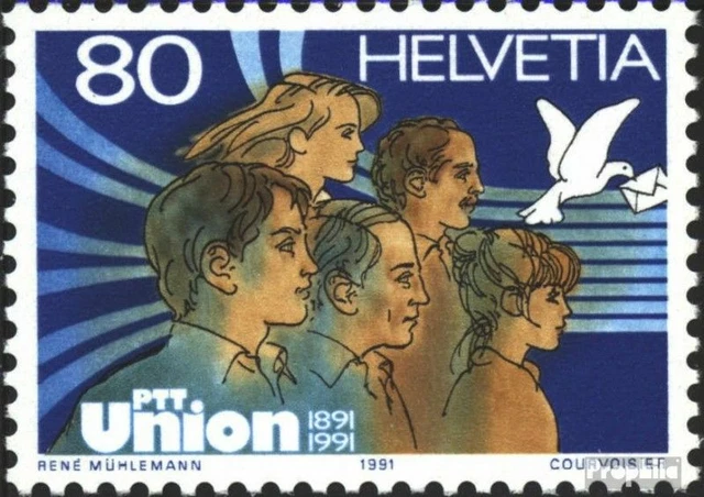 Schweiz 1454 (kompl.Ausgabe) postfrisch 1991 100 Jahre PTT