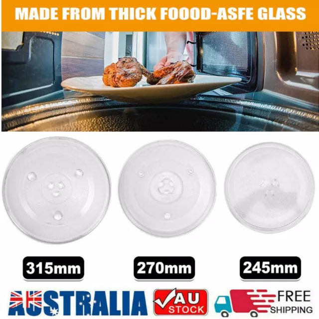 Microwave Plate Oven Platter Turntable Glass Tray Food Heating Dia 245/270/315mm