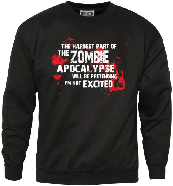 The Hardest Part of The Zombie Apocalypse Black Mens and Youth Sweatshirt