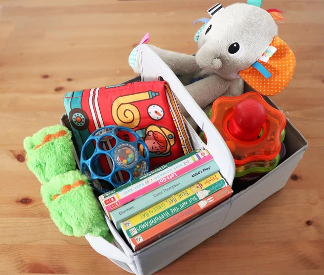 Baby Diaper Caddy Organizer Bag Portable Essentials Storage Basket 7