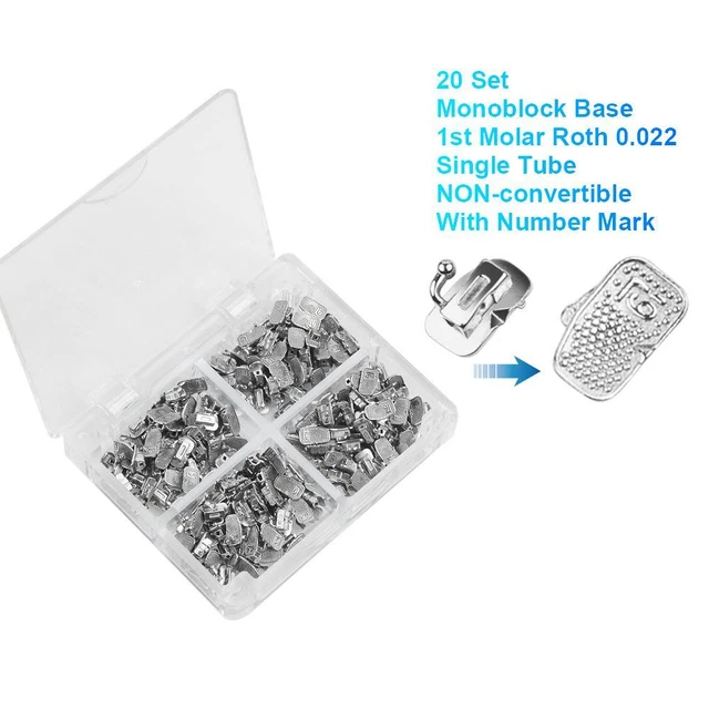 Roth Non-Convertible Single Tube 022 Dental Buccal Tubes 20Kit/80pcs Orthodontic