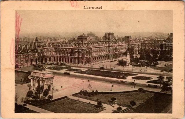 Vue Generale De La Place Du Carrousel Paris France Real Photo RPPC Postcard.A13