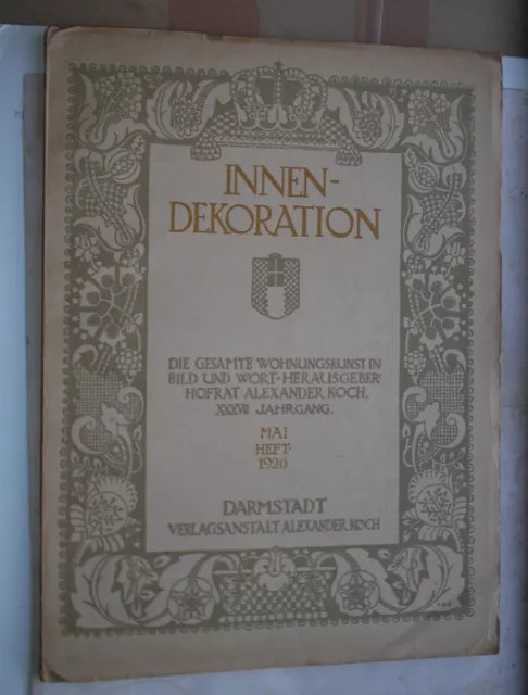 Innen-Dekoration XXXVII. Jahrgang Heft Mai 1926, Alexander Koch, Wohnungskunst