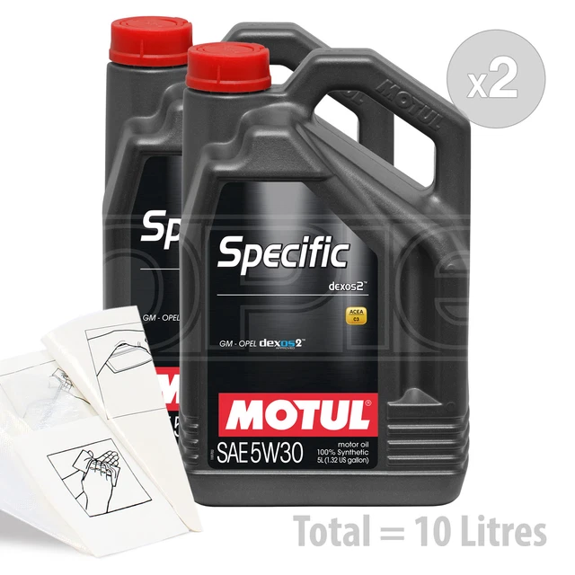 CAR ENGINE OIL Service Kit / Pack 10 LITRES Motul Specific dexos2 5w30