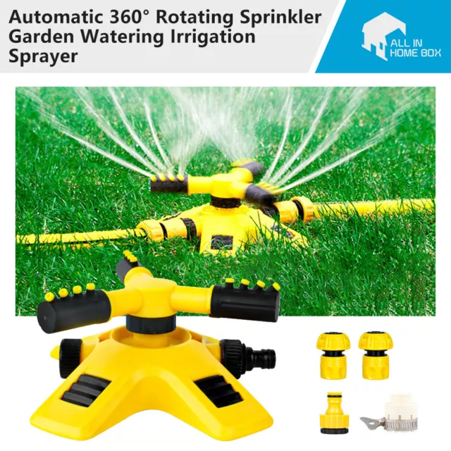 Lawn Sprinkler 360°Automatic Garden Water Sprinkler Lawn Irrigation Rotation