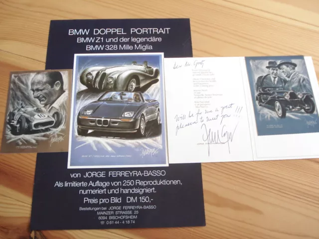 Konvolut: Persönl. Weihnachtskarte Jorge Ferreyra-Basso Foto Werbung BMW Z1