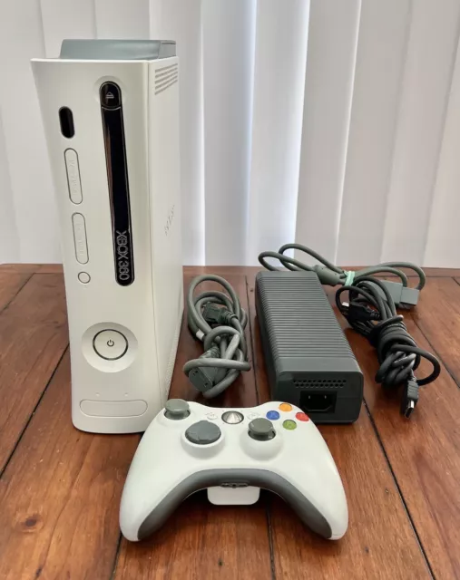 Xbox 360 FAT 60GB White Console Bundle Controller & Games #4