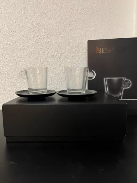 4pc Set Nespresso Touch Black Coffee Espresso Lungo Cups - Geckeler Michels