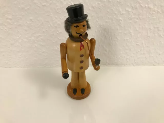 Sehr altes Räuchermännchen Seiffen Wanderer Höhe 20 cm Benutzt !
